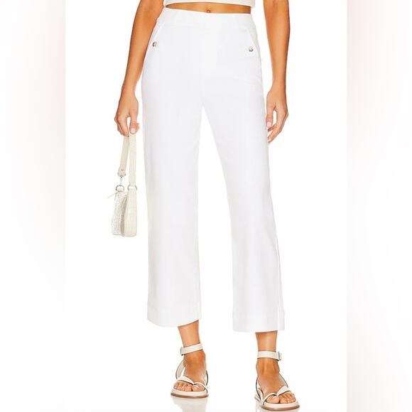 NEW SPANX BRIGHT WHITE Stretch Twill Cropped Wide Leg Pant POCKETS SZ S - Picture 4 of 15